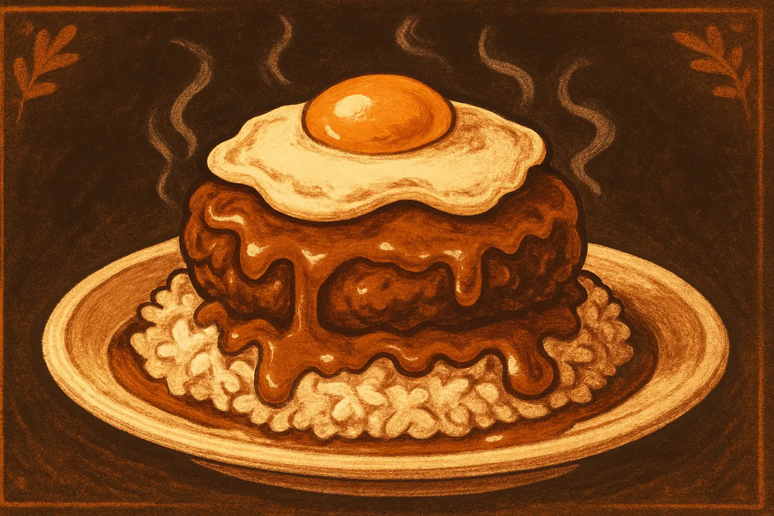 Illustration for Loco Moco Hawaiian